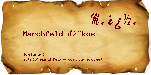 Marchfeld Ákos névjegykártya